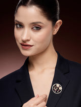 Regal Ruby & Zircon With MOP and Shell Brooch