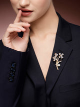 Exquisite Zircon-Studded Brooch