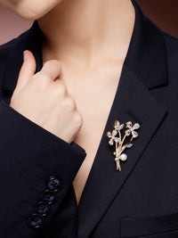 Exquisite Zircon-Studded Brooch