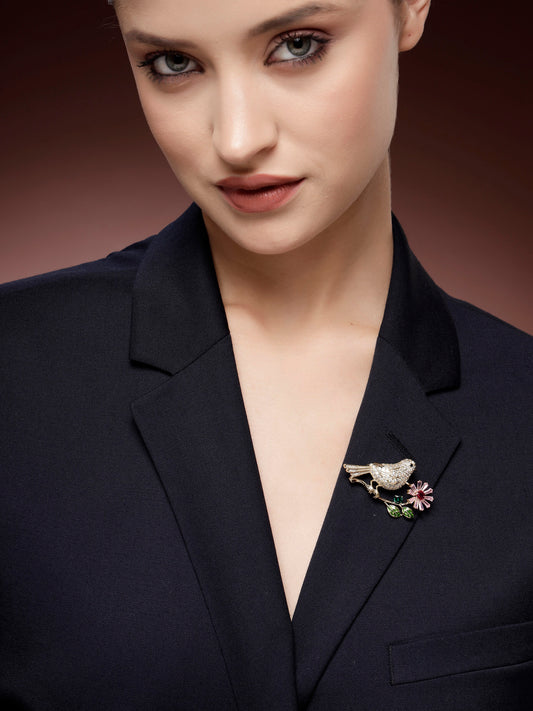Timeless Multicolor Zircon Jewel Brooch