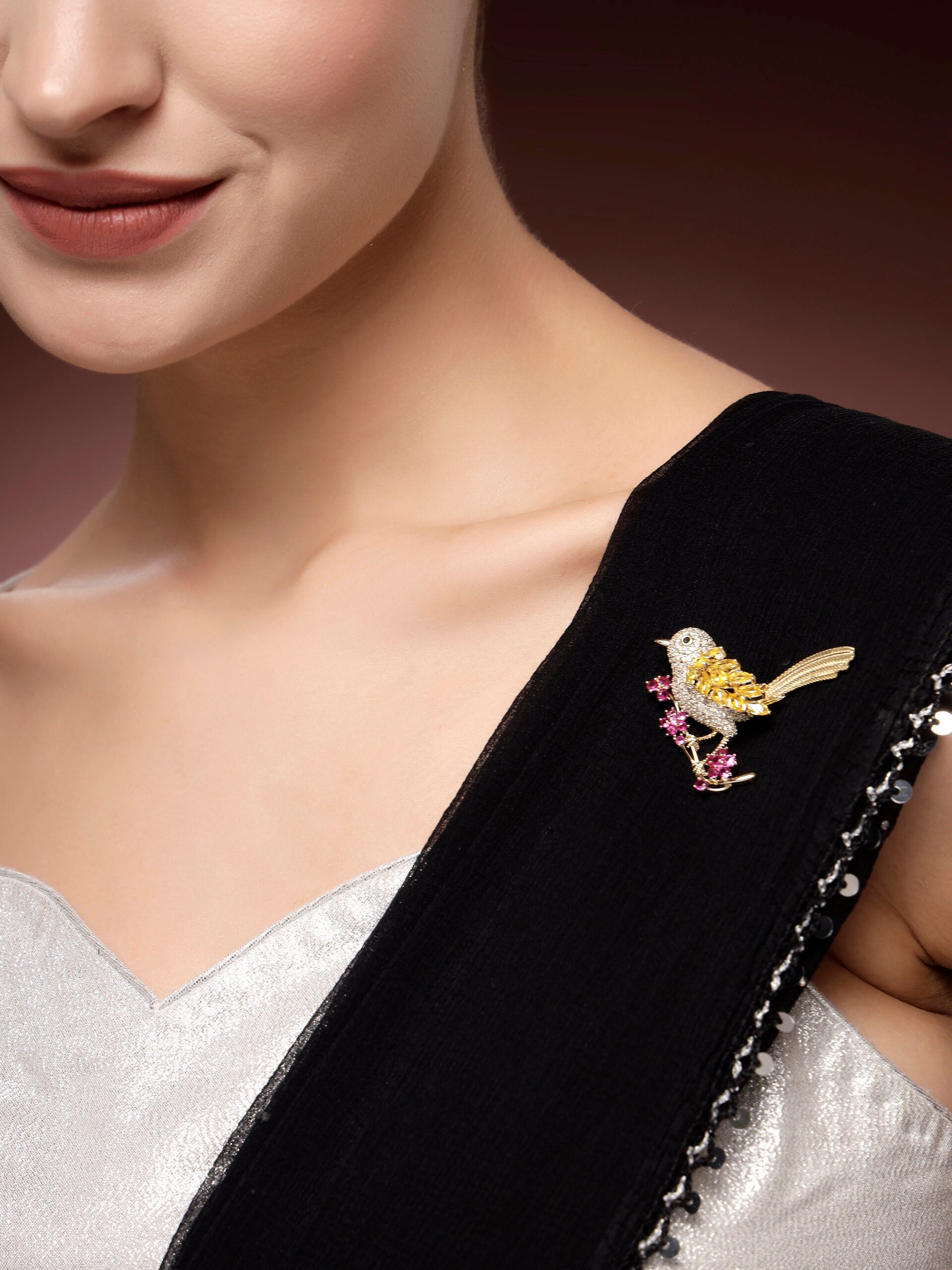 Sparkling Multi-Zircon Accent Brooch