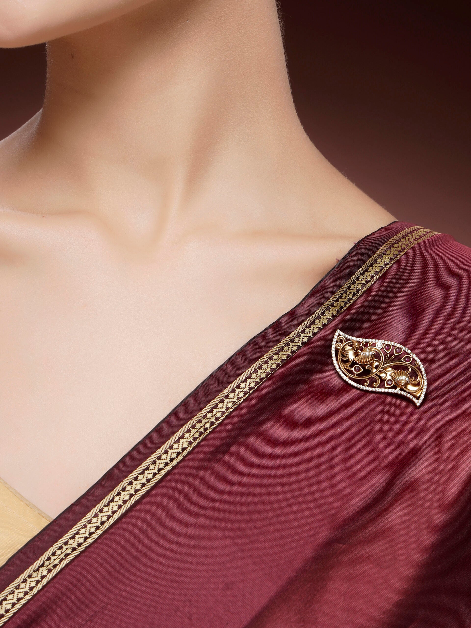 Classic Ruby Zircon Elegance Brooch