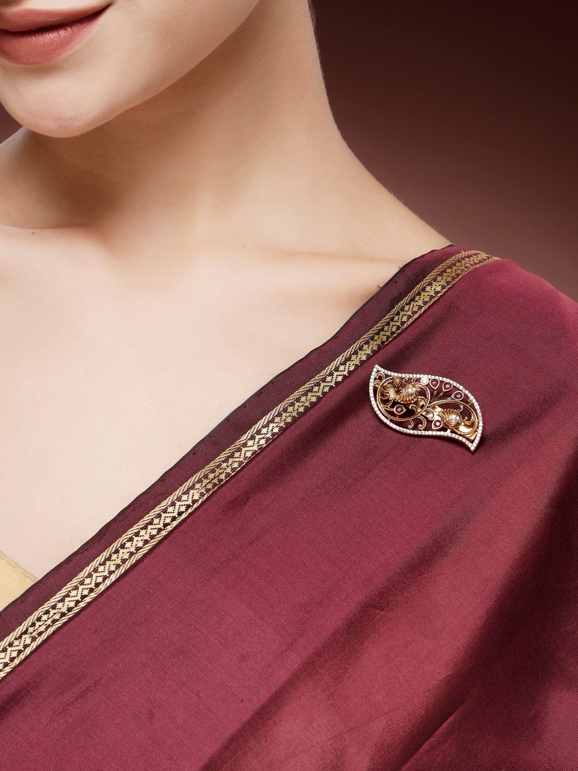 Classic Ruby Zircon Elegance Brooch