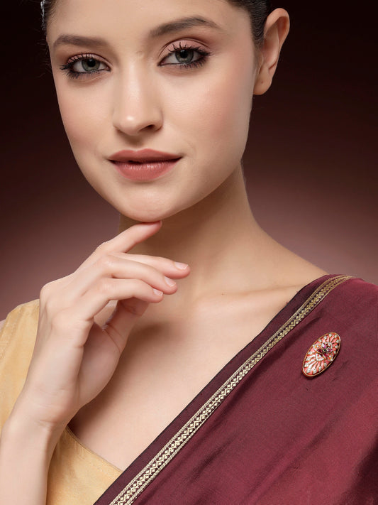 Regal Ruby & Zircon Traditional Brooch
