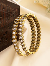 Moissanite Bangle With Antique Polish