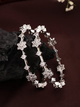 Exquisite Ruby & Zircon Bangle in High Gold Finish