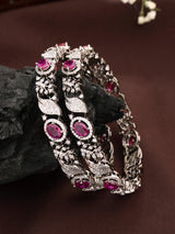 Radiant Elegance: Ruby & Zircon Bangle