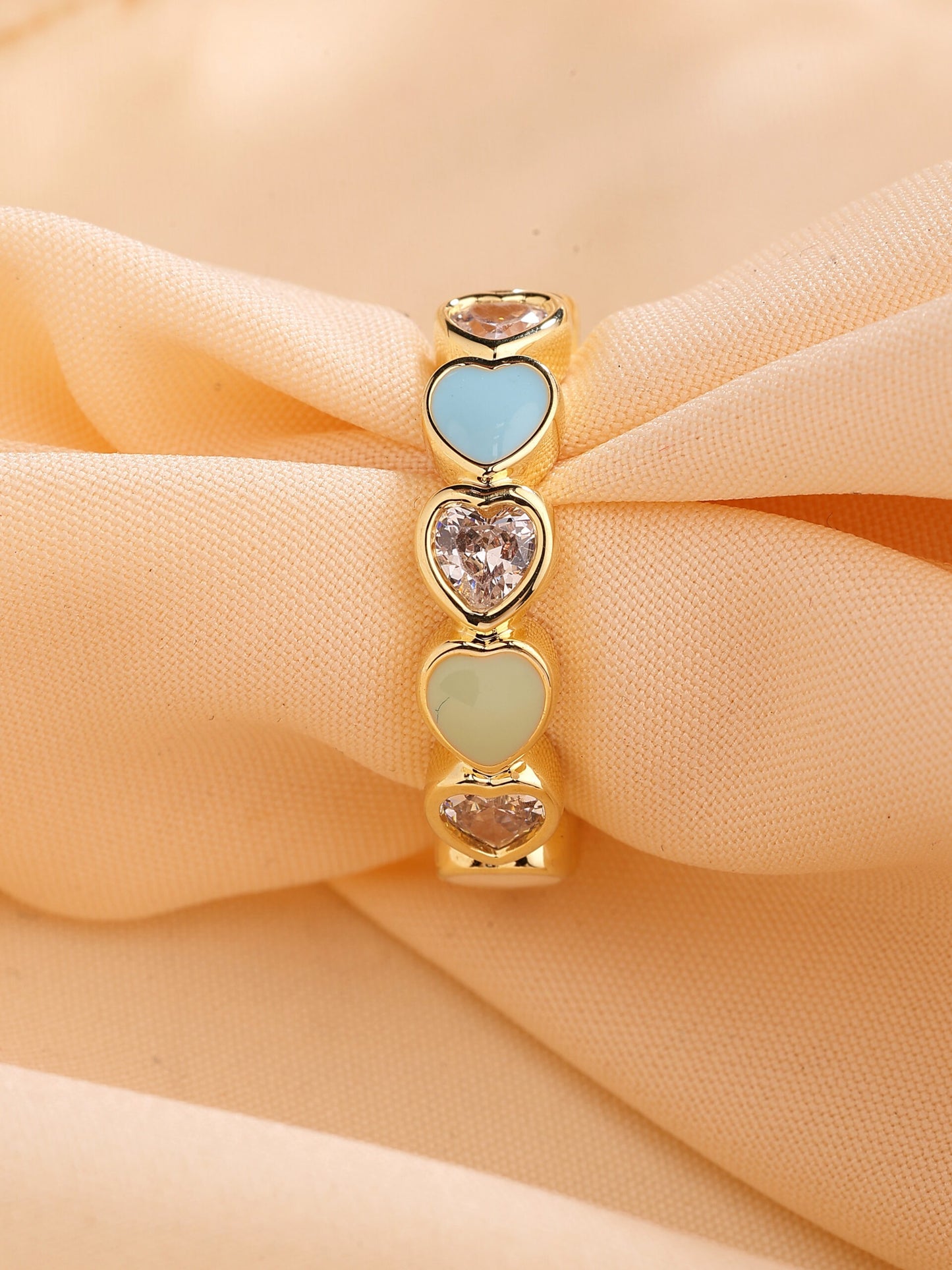 Zircon Ring With Enamel Detailing