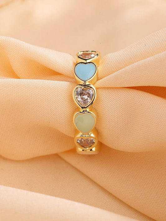 Zircon Ring With Enamel Detailing
