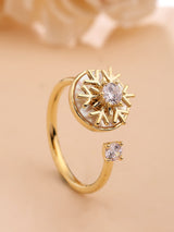 Swirl Design Zircon & Shell Ring