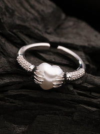 Mother Of Pearl & Zircon Gemstone Ring