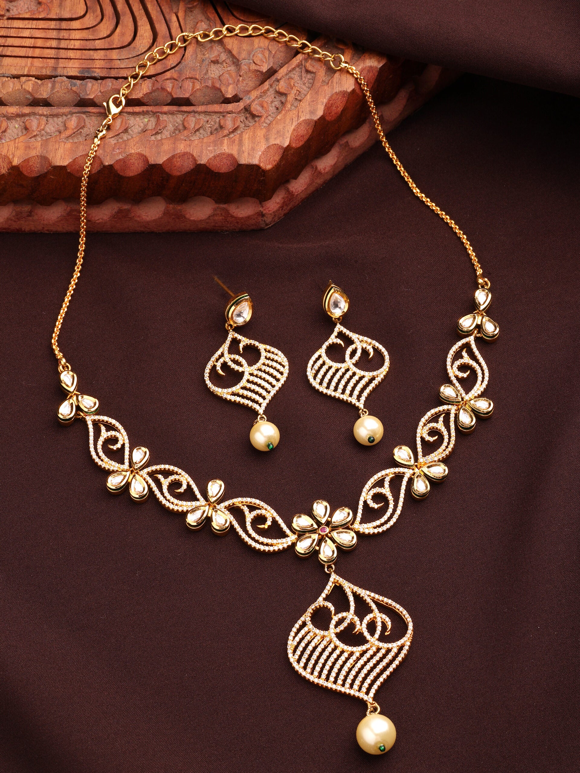 Kundan Elegance With MOP & Zircon