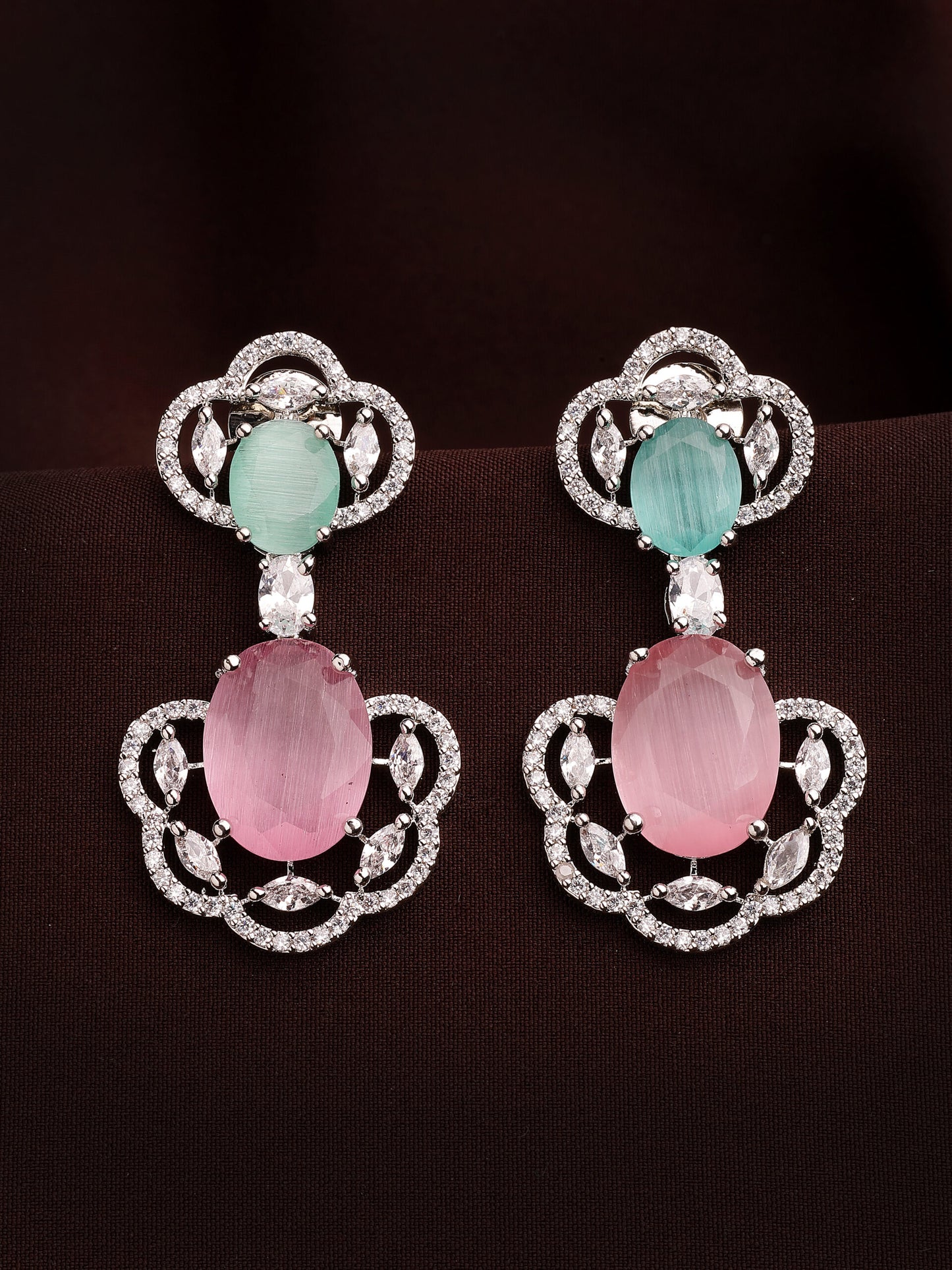 Zircon Earrings | Pink & Mint