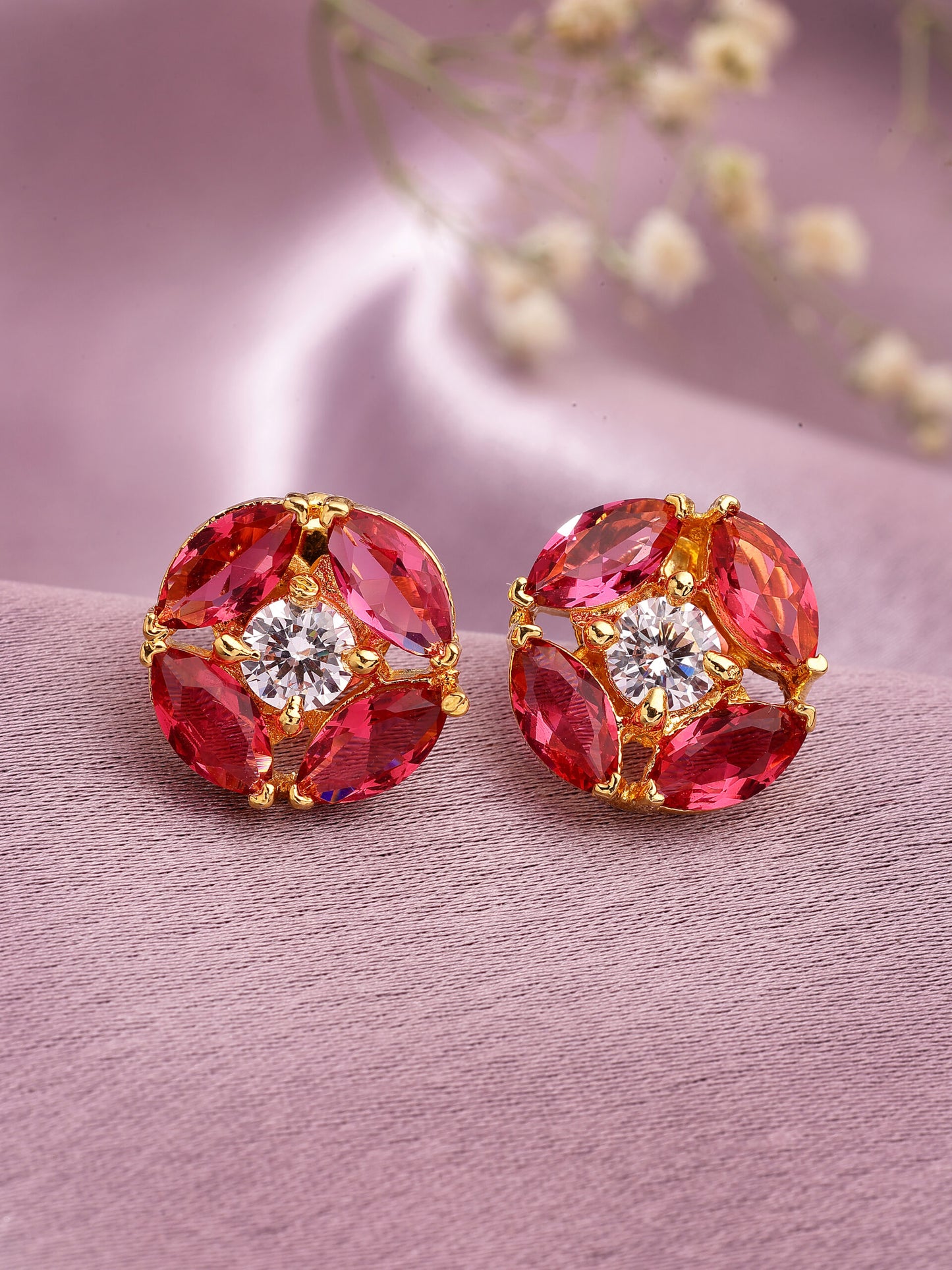 Zircon Earrings | Red