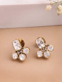 92.5 Silver Luxury Moissanite and Zircon Studs in High-Polis