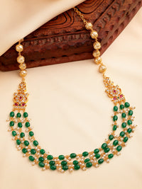 Luxurious Ruby & Emerald Bead Necklace