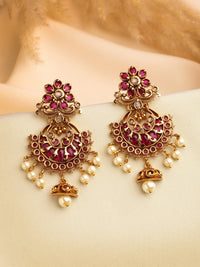 Royal Ruby & Pearl Chandbali