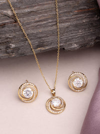 Elegant Zircon Pendant Set – Sparkle in Style