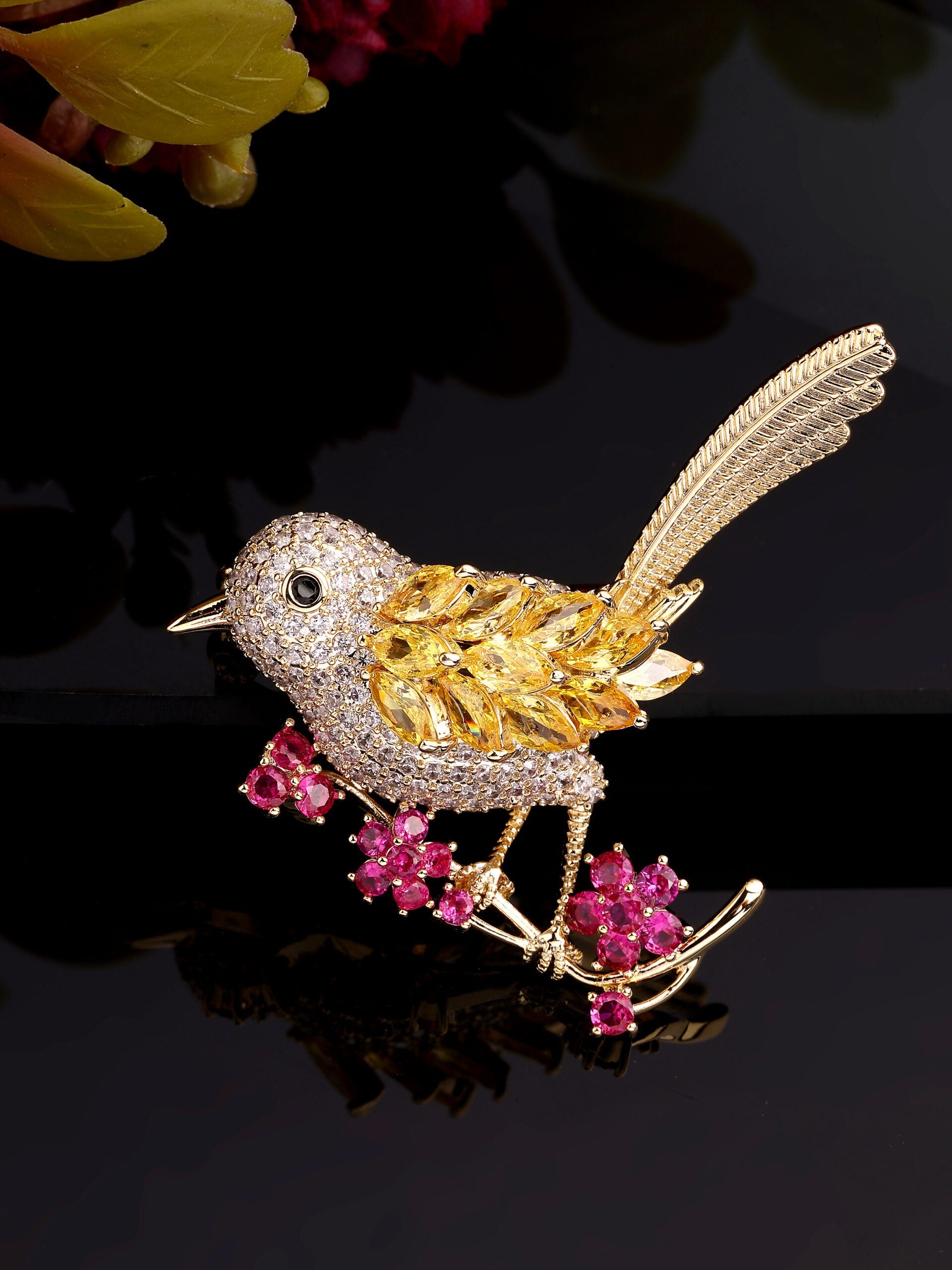 Sparkling Multi-Zircon Accent Brooch