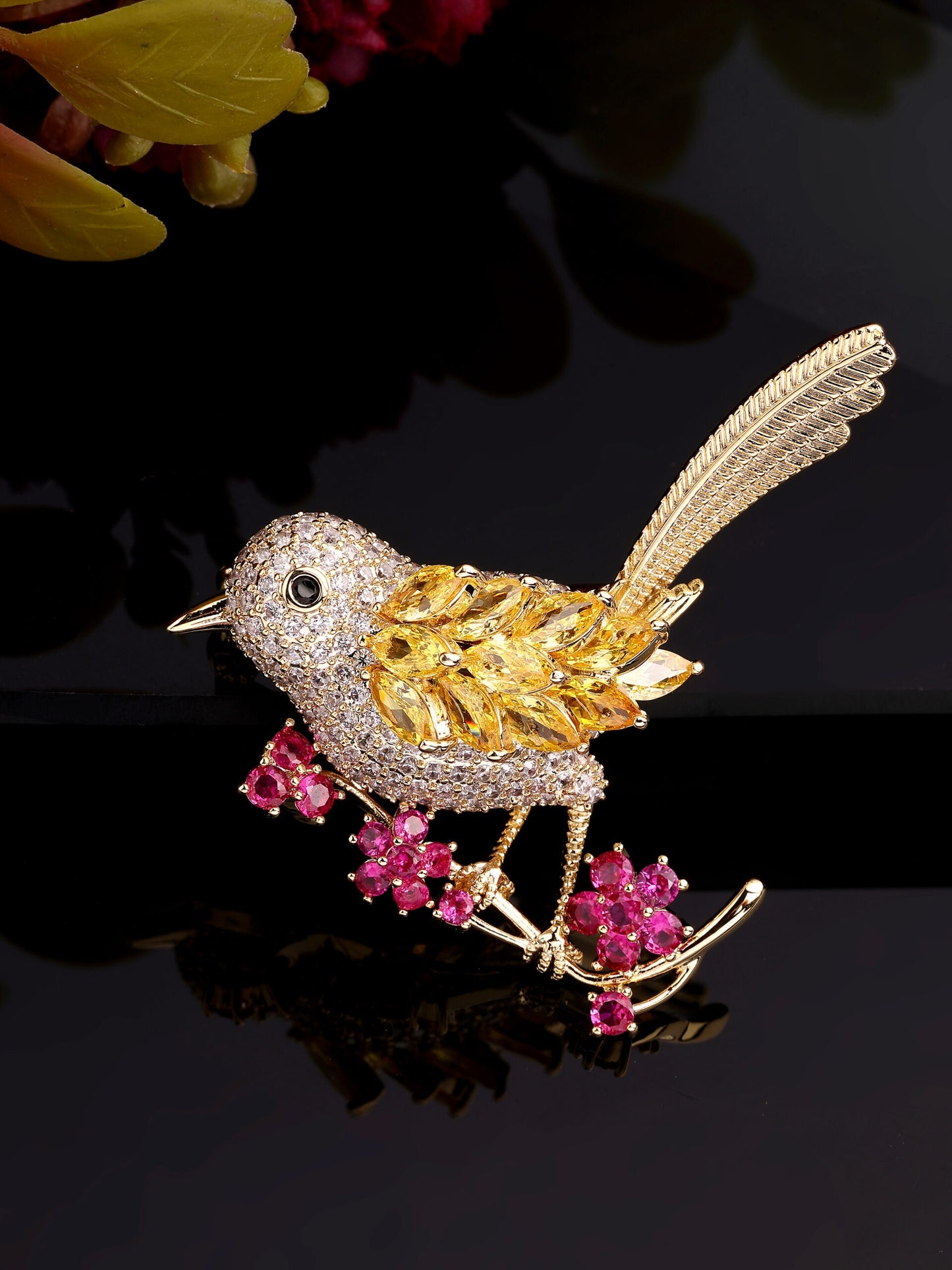 Sparkling Multi-Zircon Accent Brooch