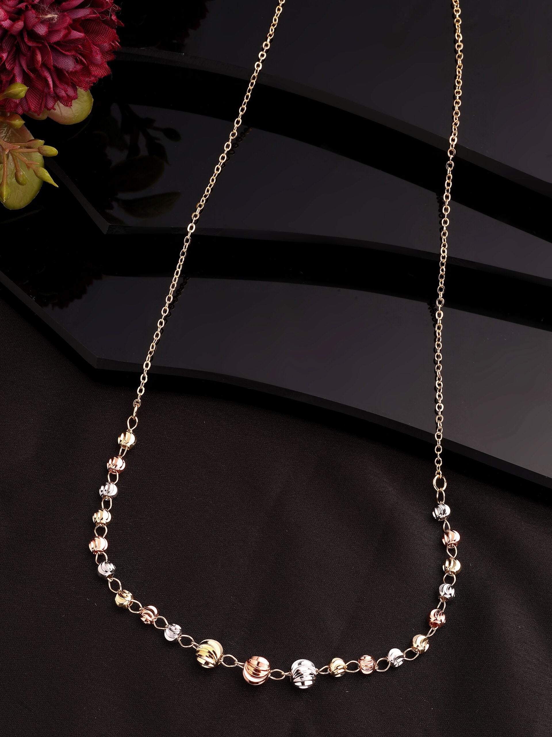 Gilded Glow Double-Layer Zircon Chain