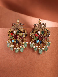 Luxury Pearl & Emerald Moissanite Stud Earrings