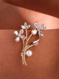 Exquisite Zircon-Studded Brooch