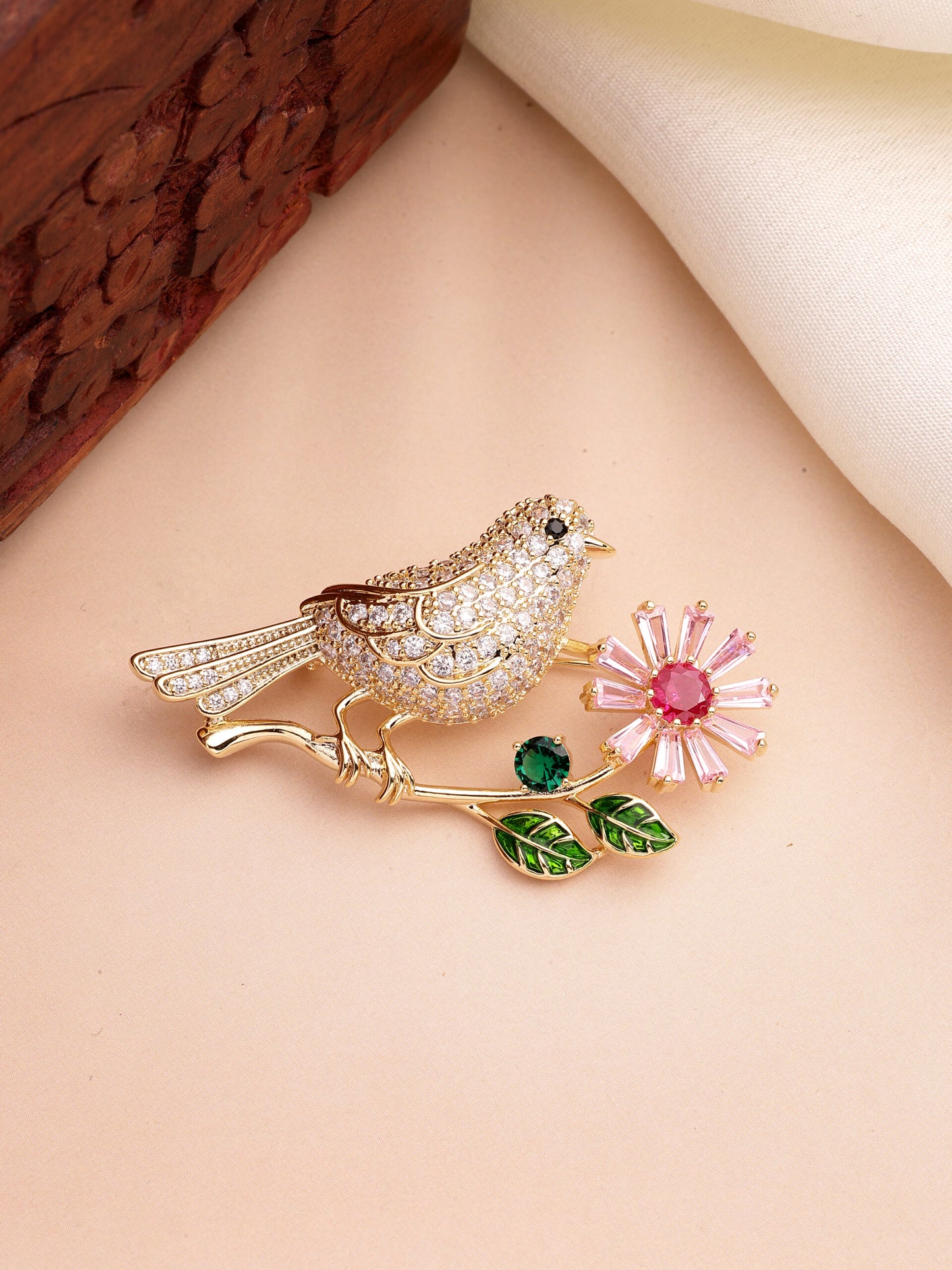 Timeless Multicolor Zircon Jewel Brooch