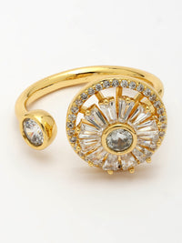 Swirl Design Zircon Ring