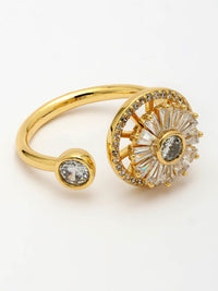 Swirl Design Zircon Ring
