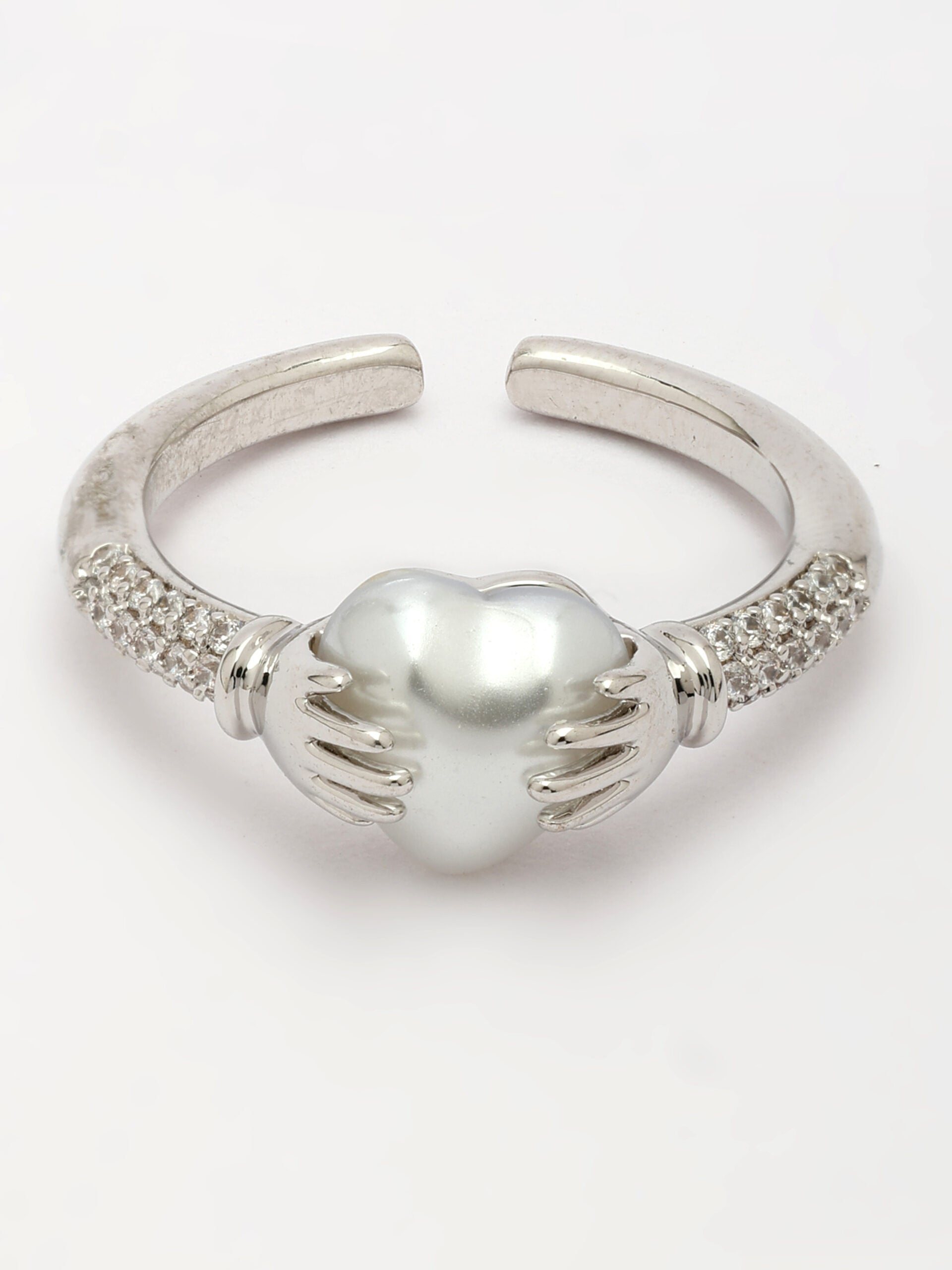 Mother Of Pearl & Zircon Gemstone Ring