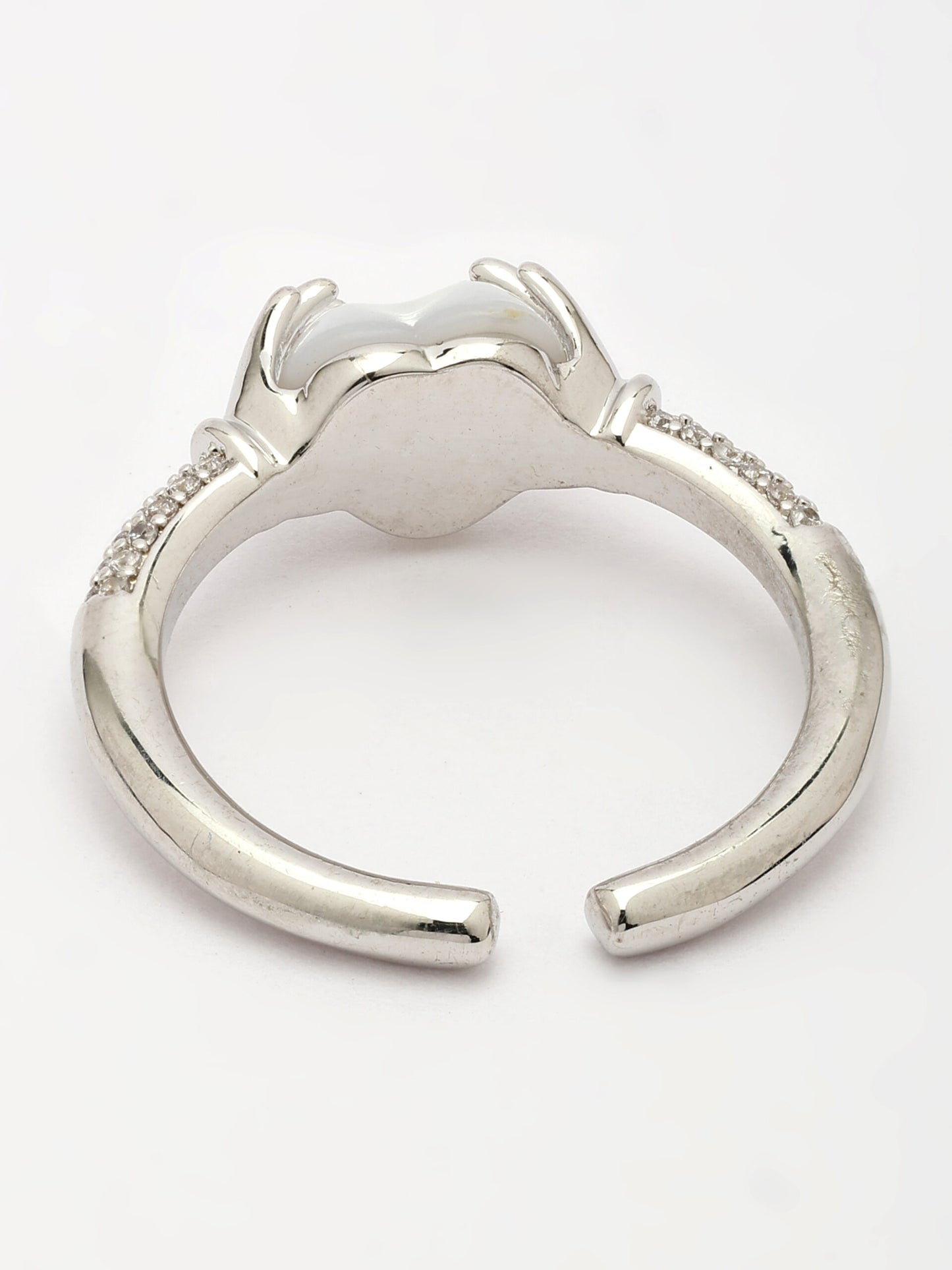 Mother Of Pearl & Zircon Gemstone Ring