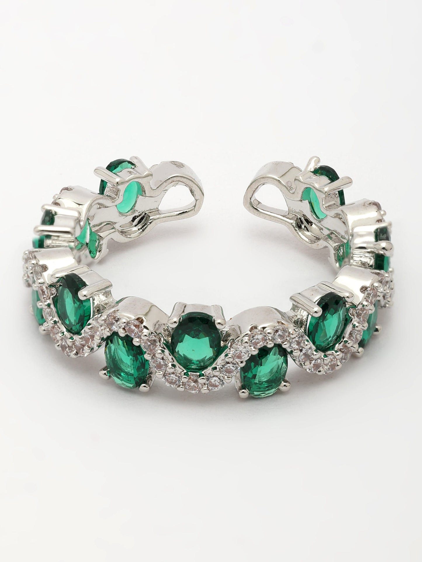 Elegant Emerald & Zircon Gemstone Ring