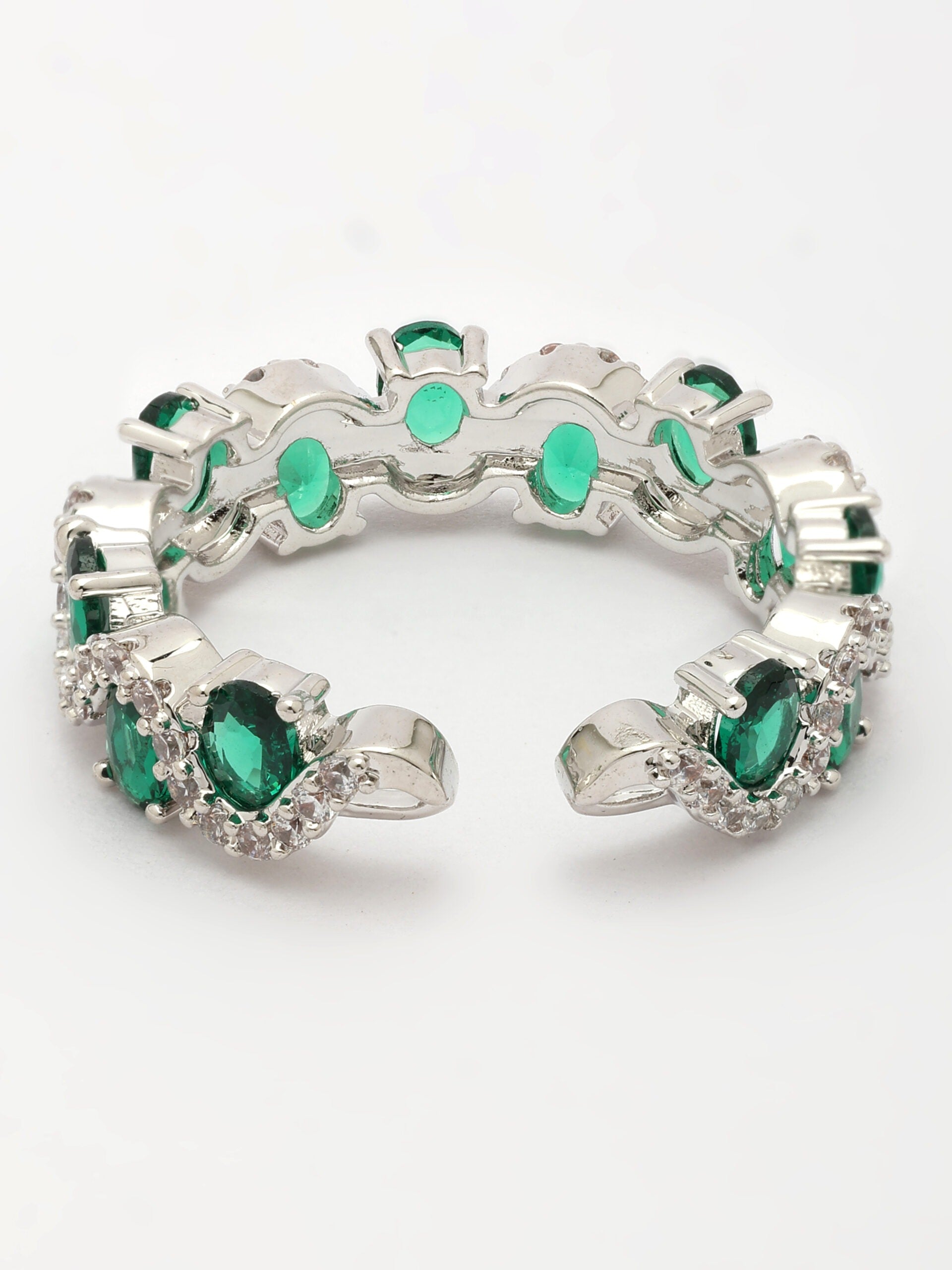 Elegant Emerald & Zircon Gemstone Ring
