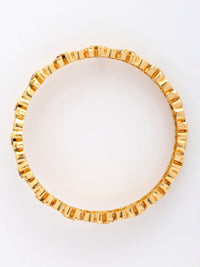 Elegant Ruby & Zircon Bangle With High Gold Polish