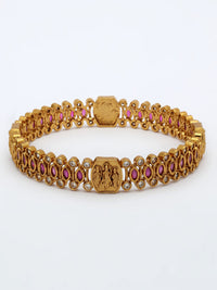 Ram Parivar Bangle With Ruby & Zircon, High Gold Polish