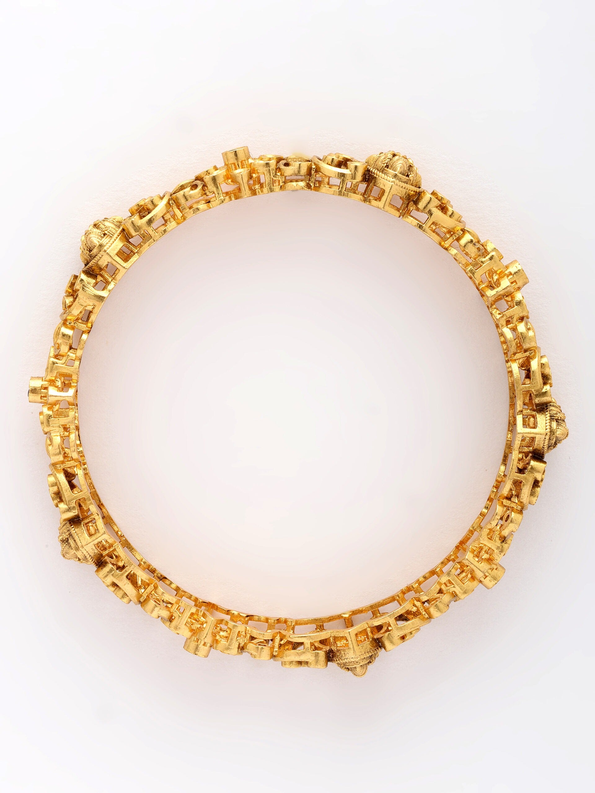 Emerald & Zircon Bangle With High Gold Polish