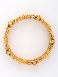 Emerald & Zircon Bangle With High Gold Polish