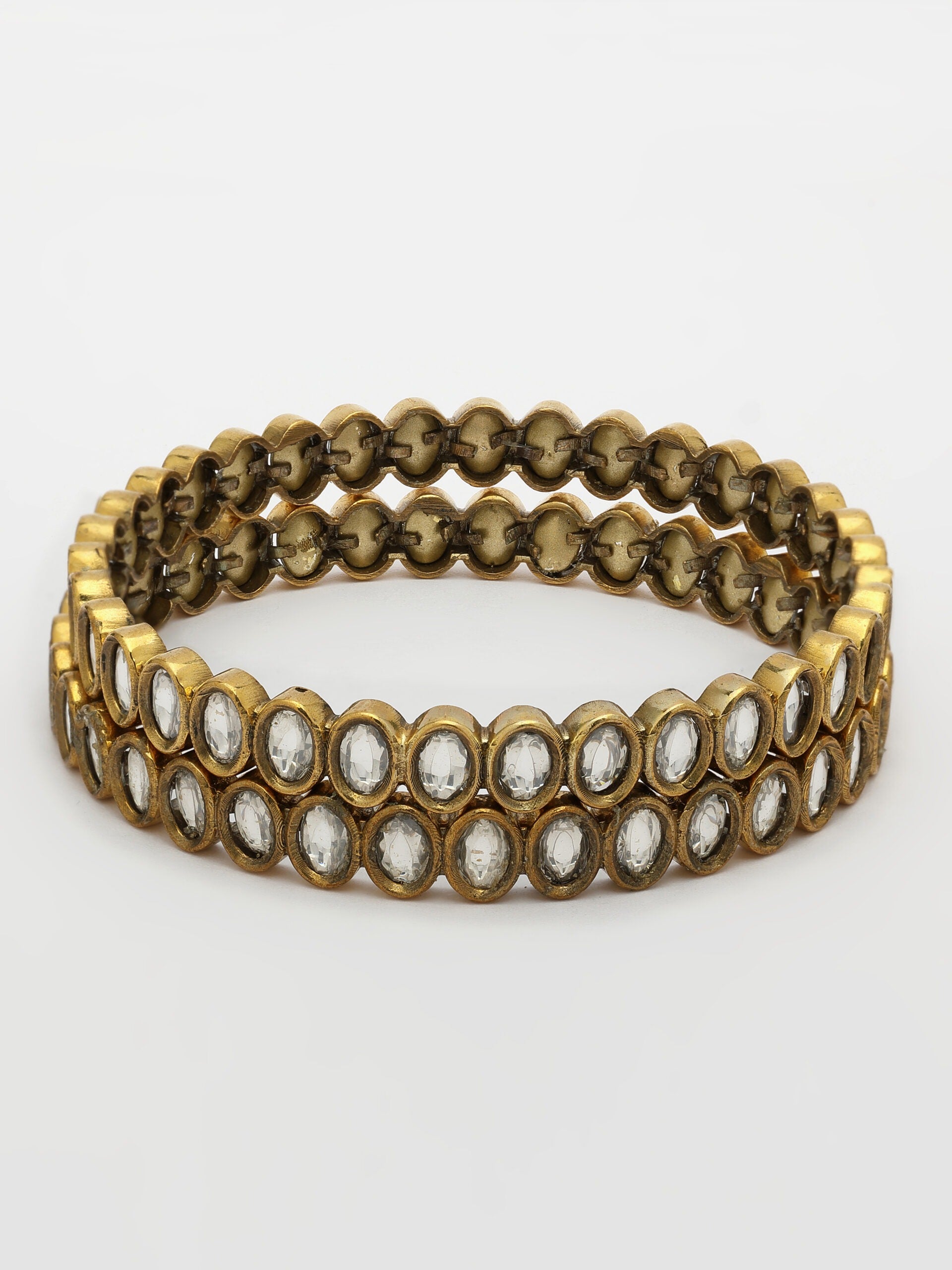 Moissanite Bangle With Antique Polish