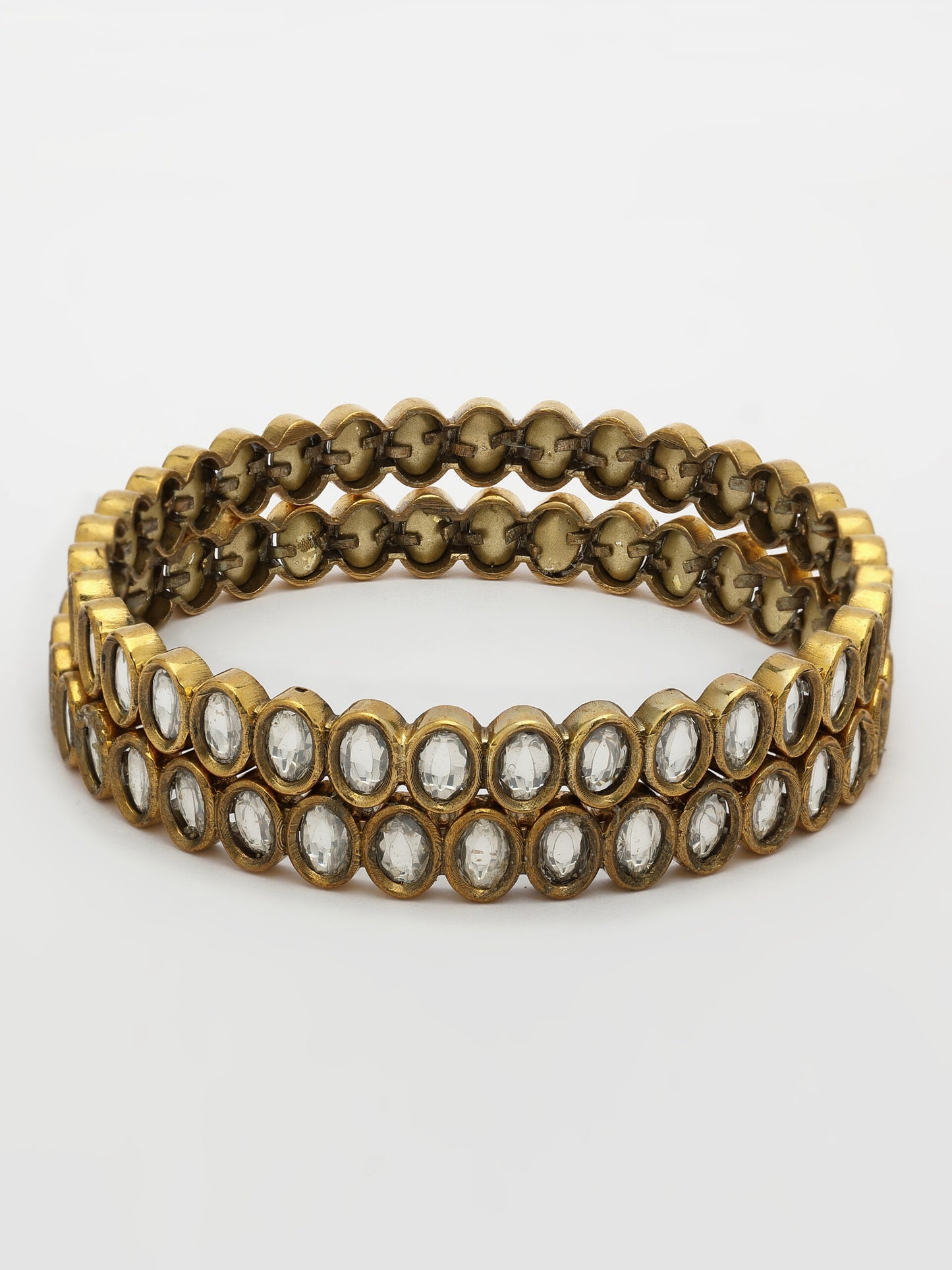 Moissanite Bangle With Antique Polish