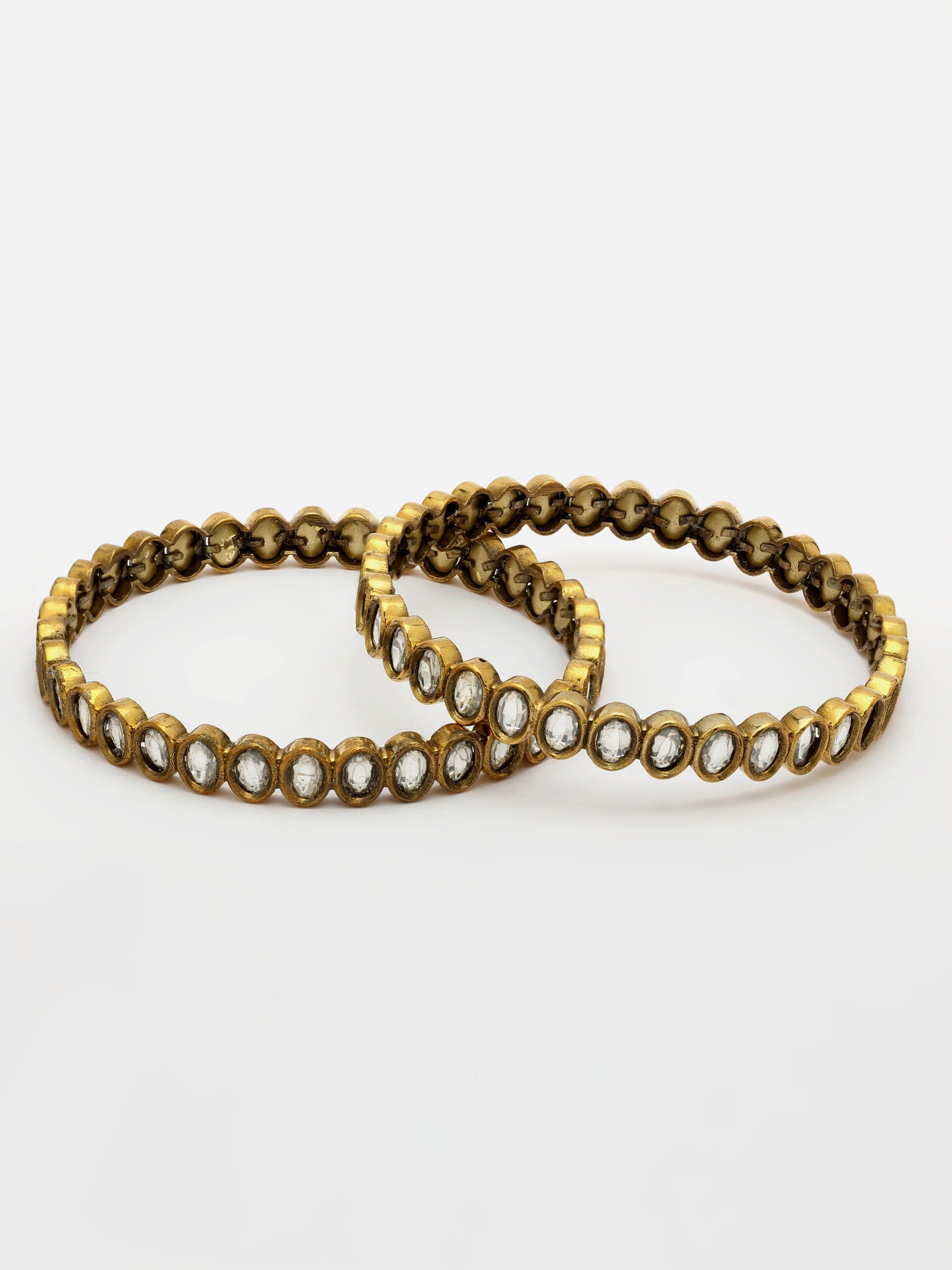 Moissanite Bangle With Antique Polish