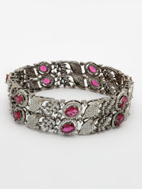 Radiant Elegance: Ruby & Zircon Bangle