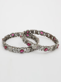 Radiant Elegance: Ruby & Zircon Bangle