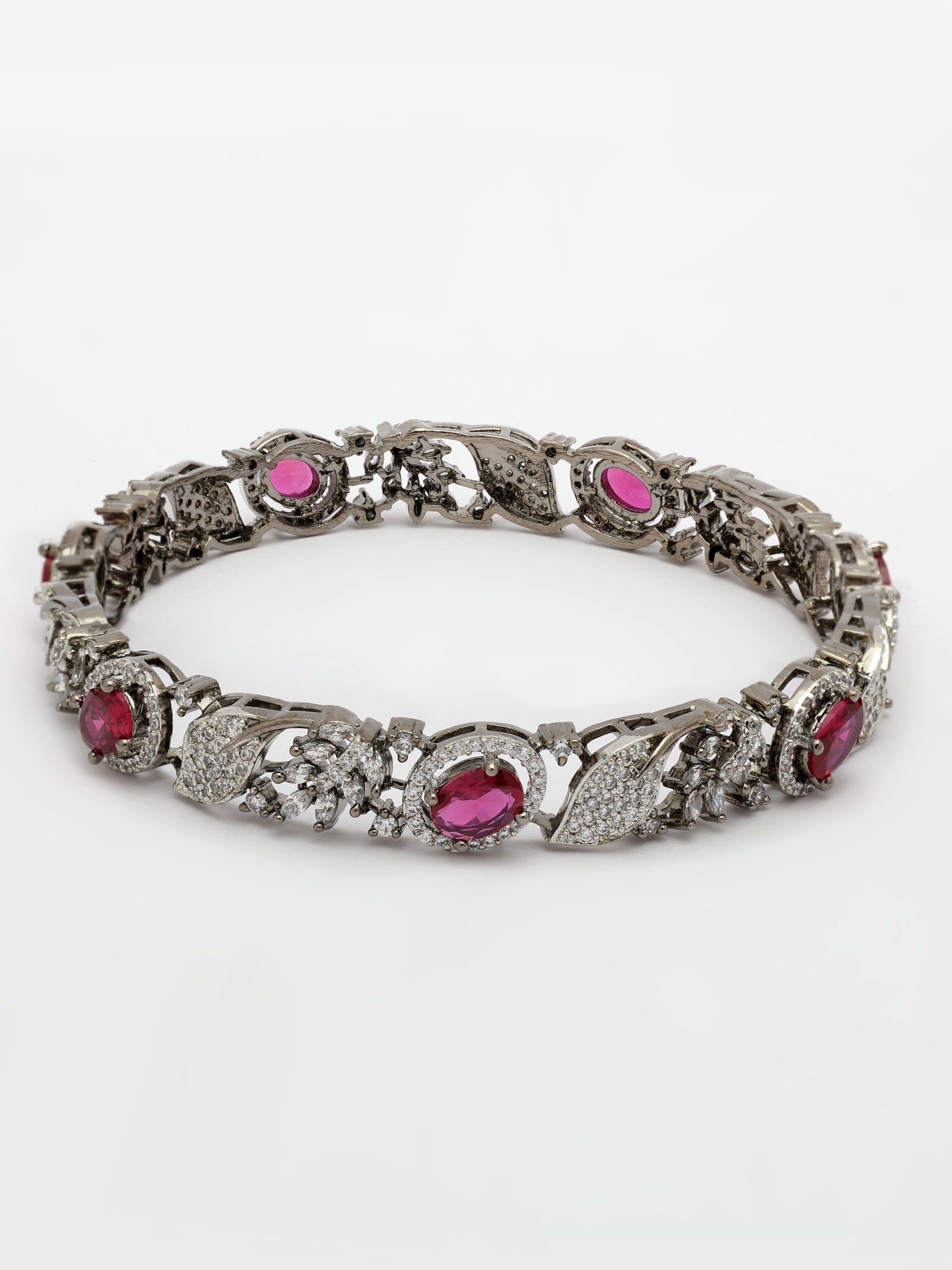 Radiant Elegance: Ruby & Zircon Bangle