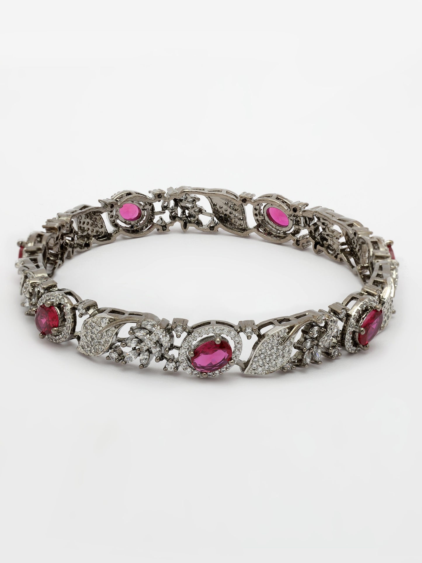 Radiant Elegance: Ruby & Zircon Bangle