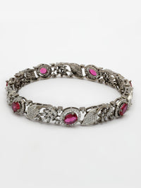 Radiant Elegance: Ruby & Zircon Bangle