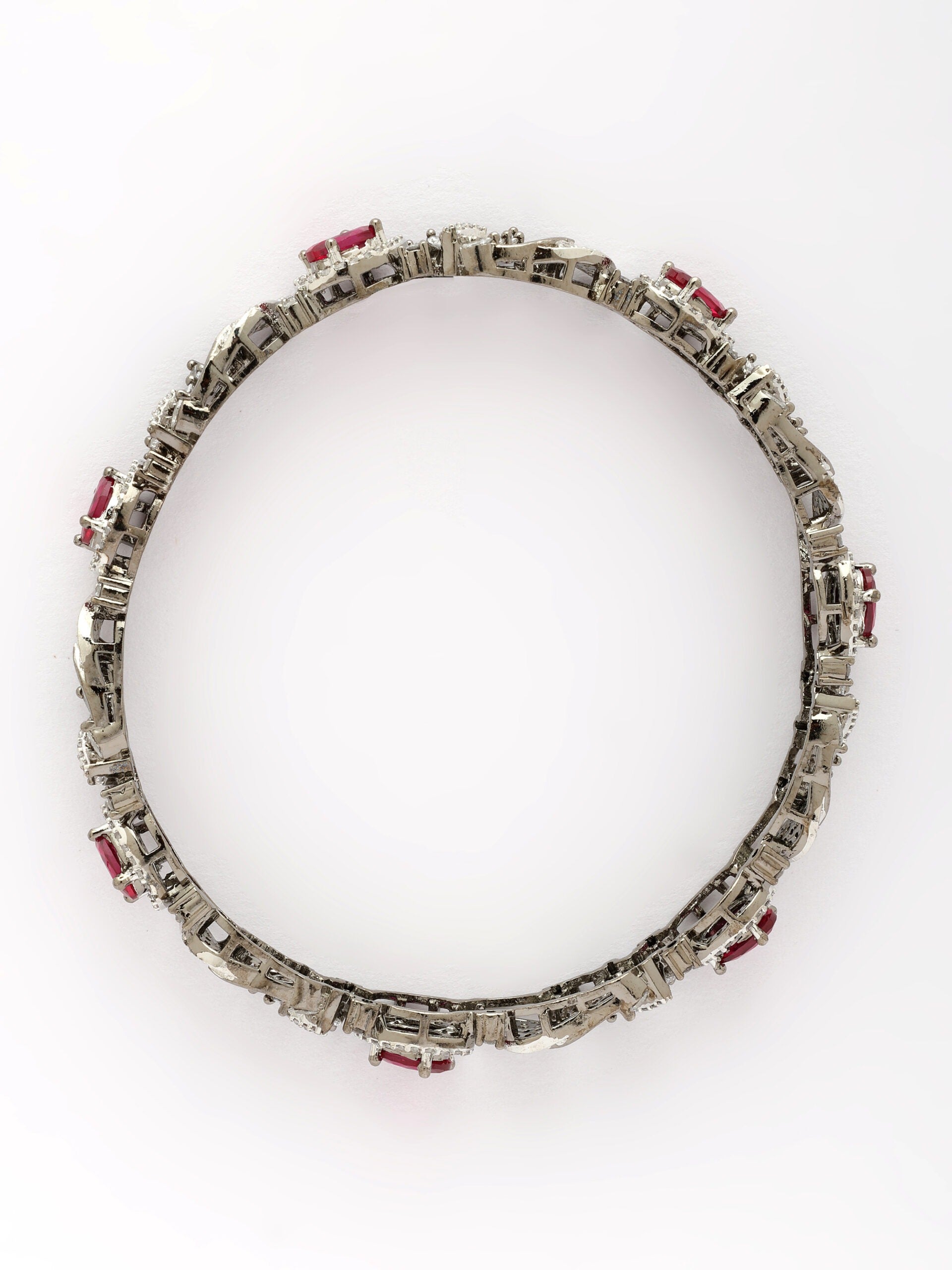 Radiant Elegance: Ruby & Zircon Bangle