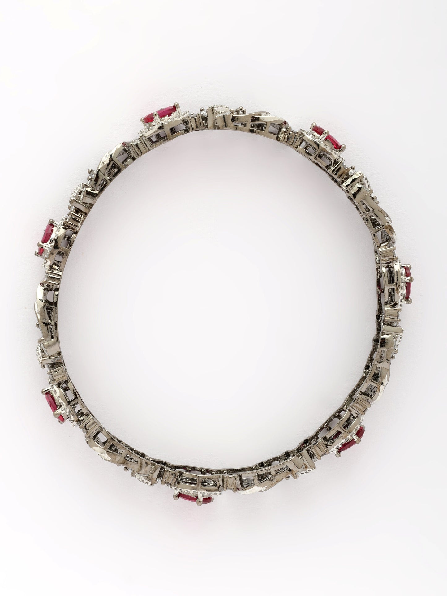 Radiant Elegance: Ruby & Zircon Bangle