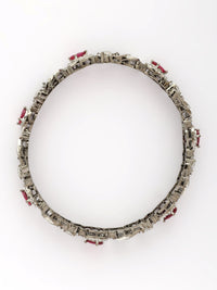 Radiant Elegance: Ruby & Zircon Bangle