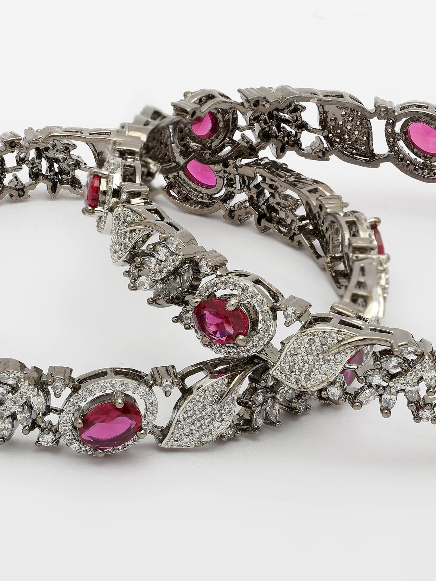 Radiant Elegance: Ruby & Zircon Bangle